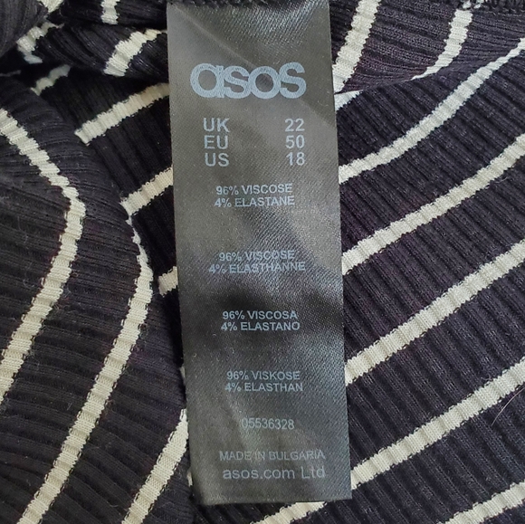 Asos Curve Striped Cold Shoulder Top - Picture 4 of 6